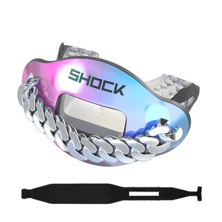 Shock Doctor Max AirFlow Lipguard 3D, inklusive Strap - chrome 3D iridescent chain