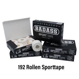 Teamaktion BADASS Sport Tape 3,8cm x 10m - weiß, 192 Rollen