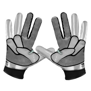Grip Boost Stealth 5.0 Peace American Football Receiver Handschuhe - Chrome silber Gr.M