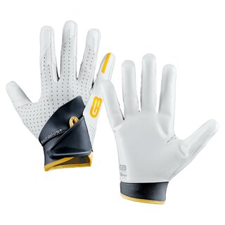 Grip Boost Stealth 5.0 Dual Color American Football Receiver Handschuhe - weiß/gold Gr.L