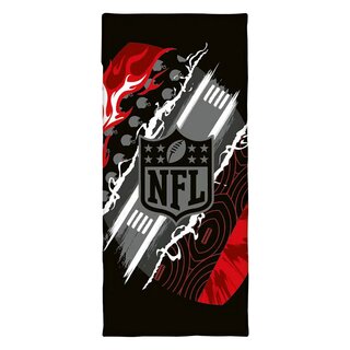 NFL Fitness-Tuch mit Flap und Tasche NFL Logo - 50cm x 110cm schwarz-rot