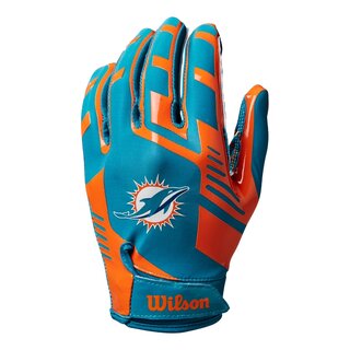 Wilson NFL Stretch Fit Adult Receiver Handschuhe - Team Miami Dolphins