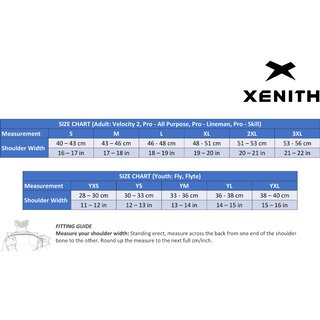 XENITH Xflexion Flyte Youth Schulterpad - schwarz Gr. YL