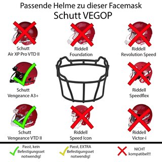 Schutt Vengeance VTD II Facemask VEGOP - schwarz