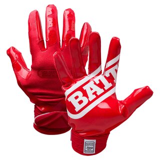 BATTLE Double Threat American Football Receiver Handschuhe - rot Gr. L