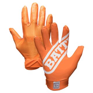 BATTLE Double Threat American Football Receiver Handschuhe - orange Gr. S