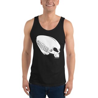 American Sports American Football Fanshirt, Tank Shirt Alien Skull - schwarz Gr. L