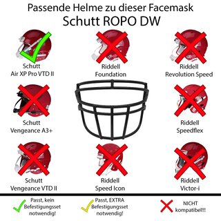 Schutt AiR XP Pro VTD II Facemask ROPO DW - rot