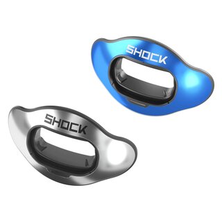 Shock Doctor 2er Set Interchange Shields für den Interchange Mundstück - silver chrome/ blue chrome