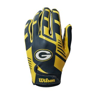 Wilson NFL Stretch Fit Youth Receiver Handschuhe Team Green Bay Packers